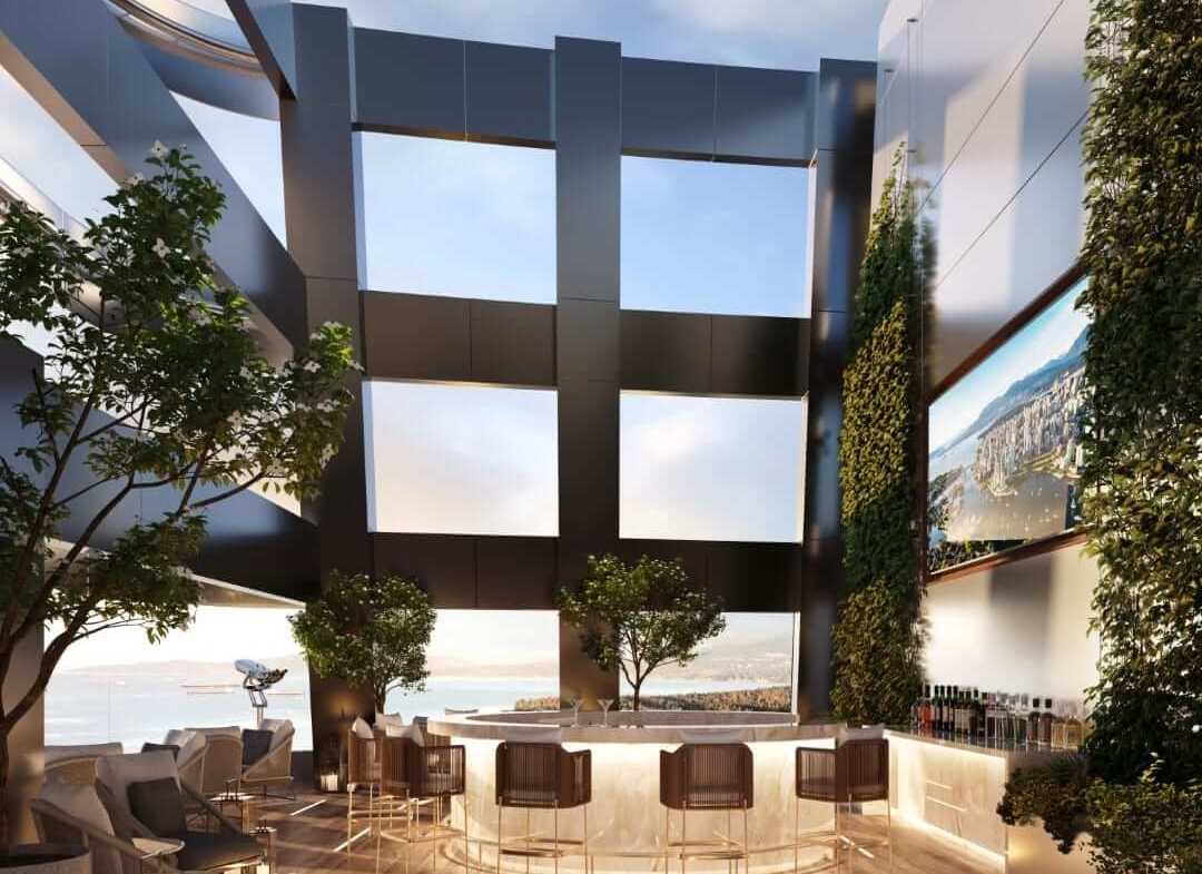 Rendering of CURV Condos exterior sky bar
