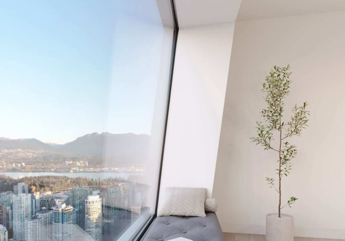 Rendering of CURV Condos suite interior window