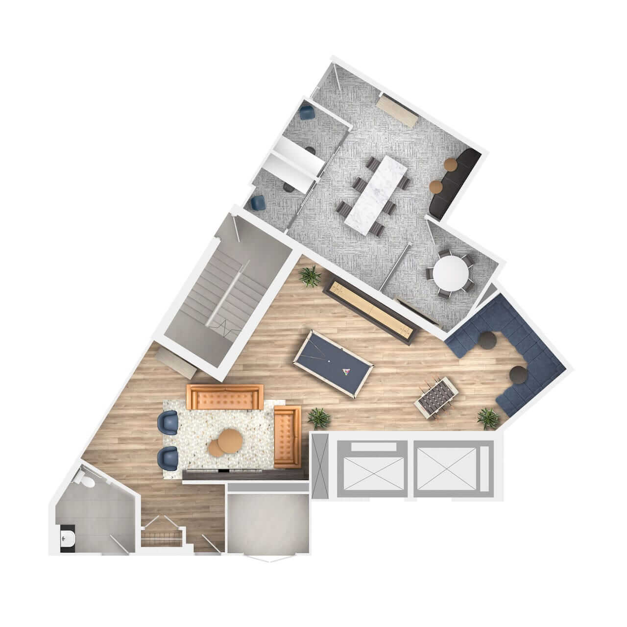 Rendering of The Residences at Bronte Lakeside 2D 4th floor amenity plan