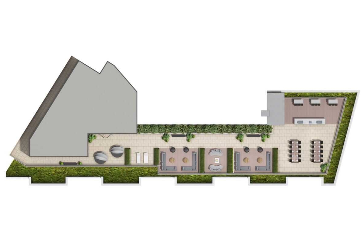 Rendering of The Residences at Bronte Lakeside 2D rooftop