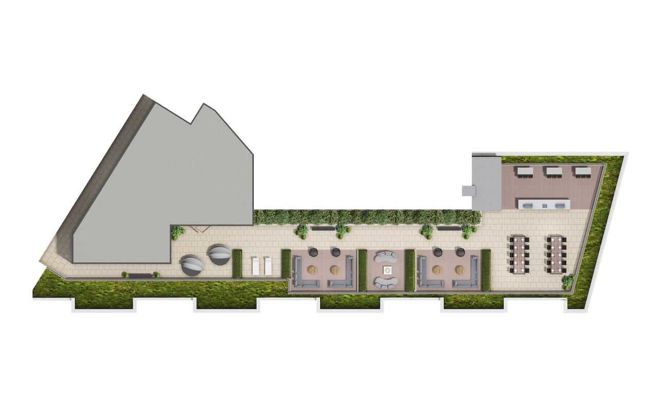 Rendering of The Residences at Bronte Lakeside 2D rooftop