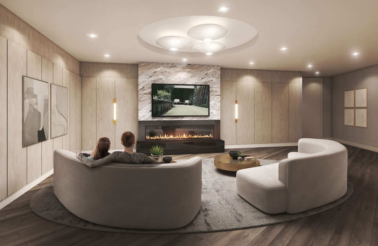 Rendering of The Residences at Bronte Lakeside interior amenity lounge