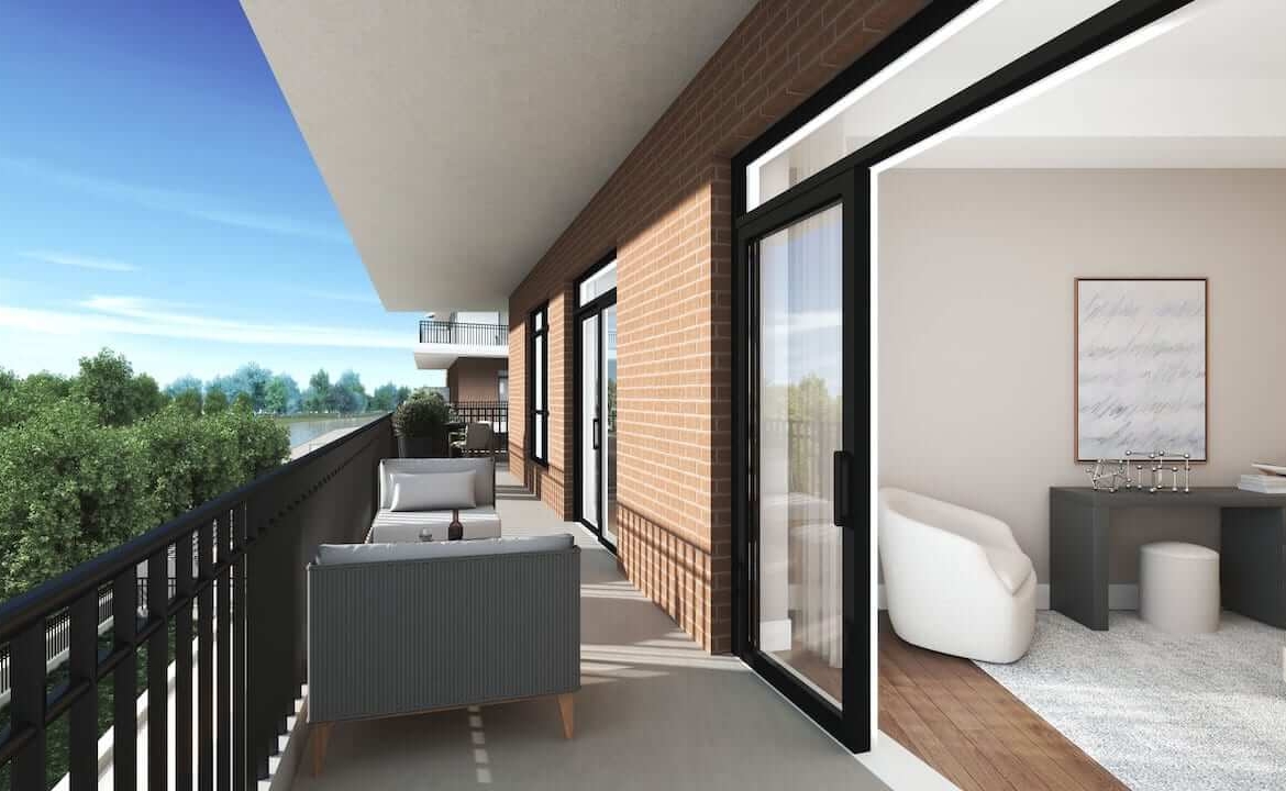 Rendering of The Residences at Bronte Lakeside suite balcony
