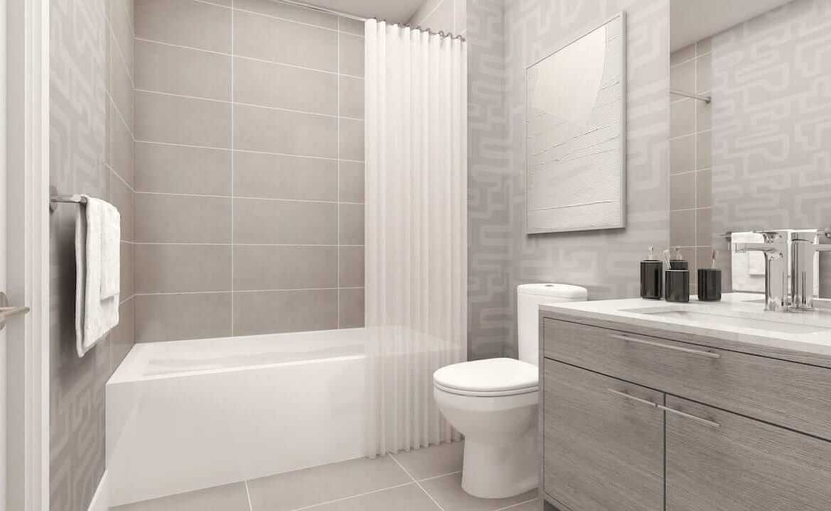 Rendering of The Residences at Bronte Lakeside interior suite bathroom