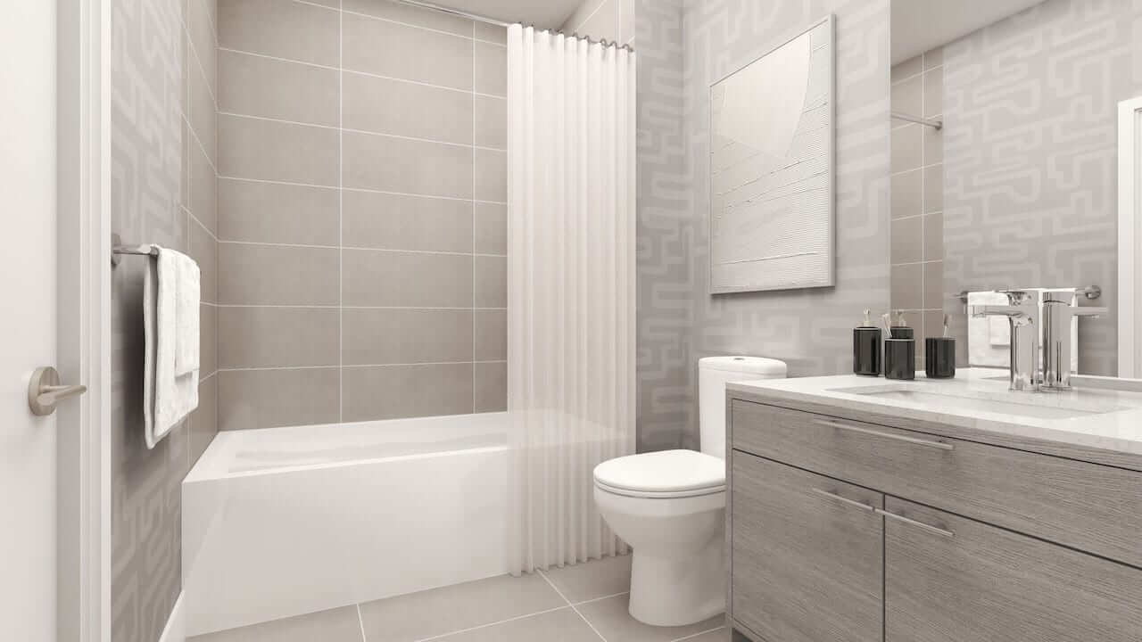 Rendering of The Residences at Bronte Lakeside interior suite bathroom
