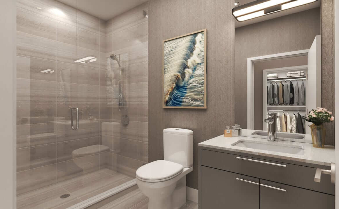 Rendering of The Residences at Bronte Lakeside interior suite ensuite