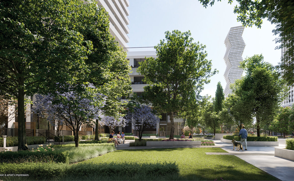 M6 Condos at M-City rendering of the courtyard