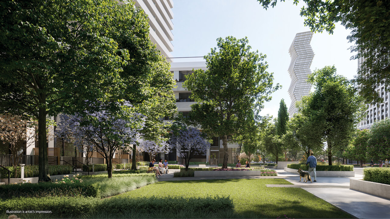 M6 Condos at M-City rendering of the courtyard