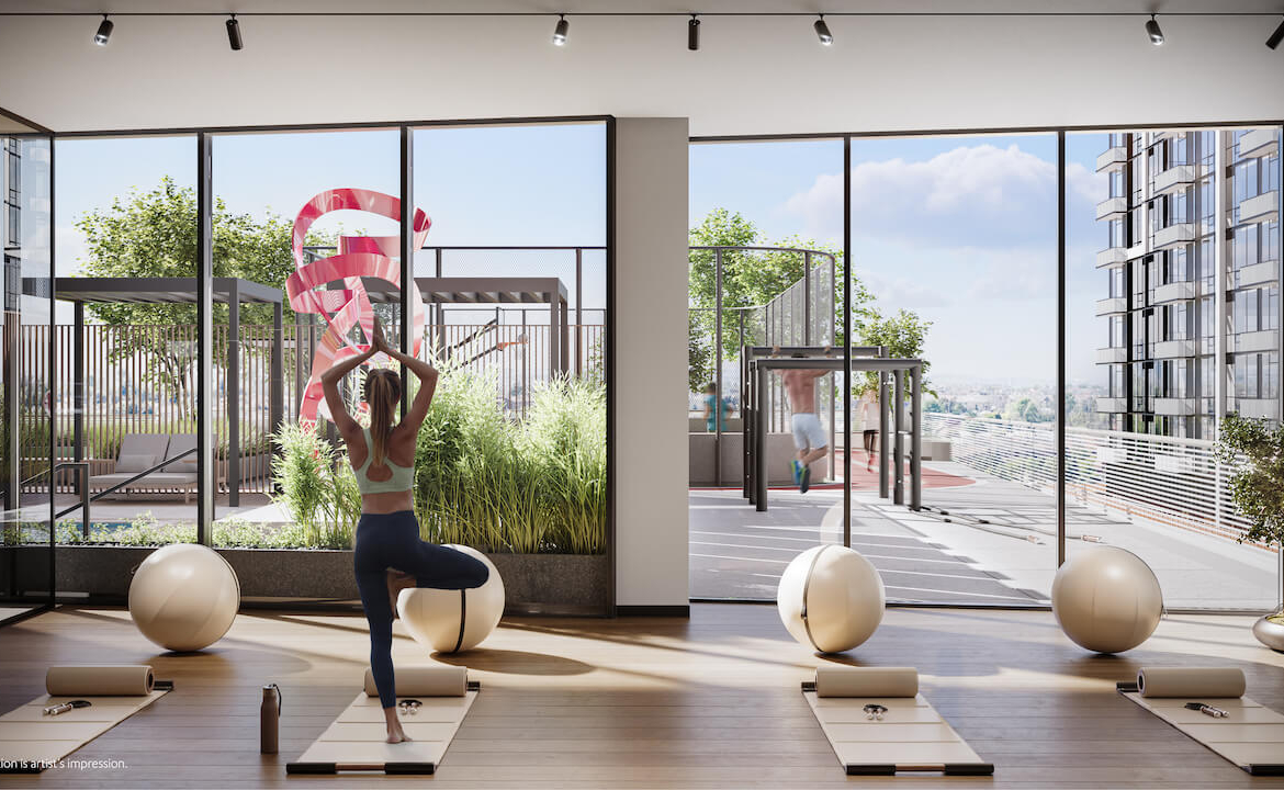 Rendering of M6 Condos fitness centre