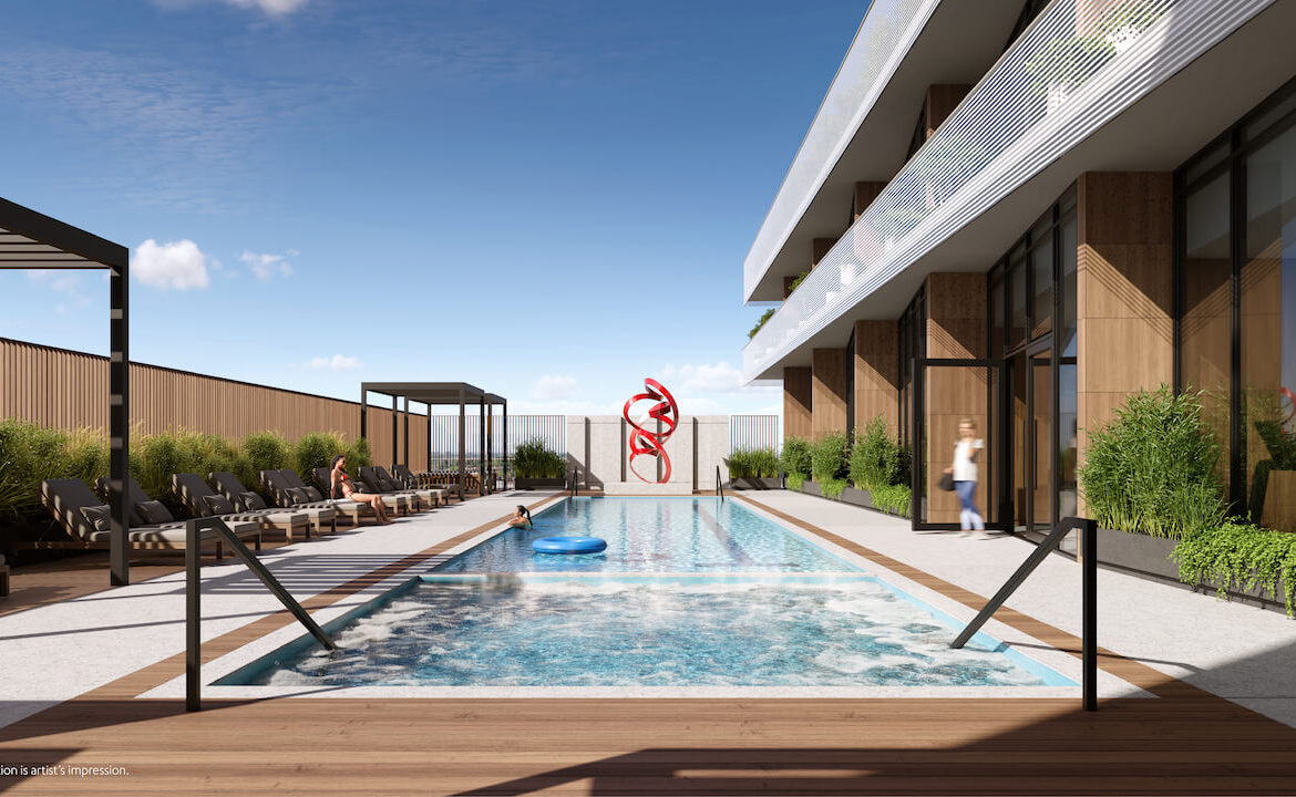 Rendering of M6 Condos pool