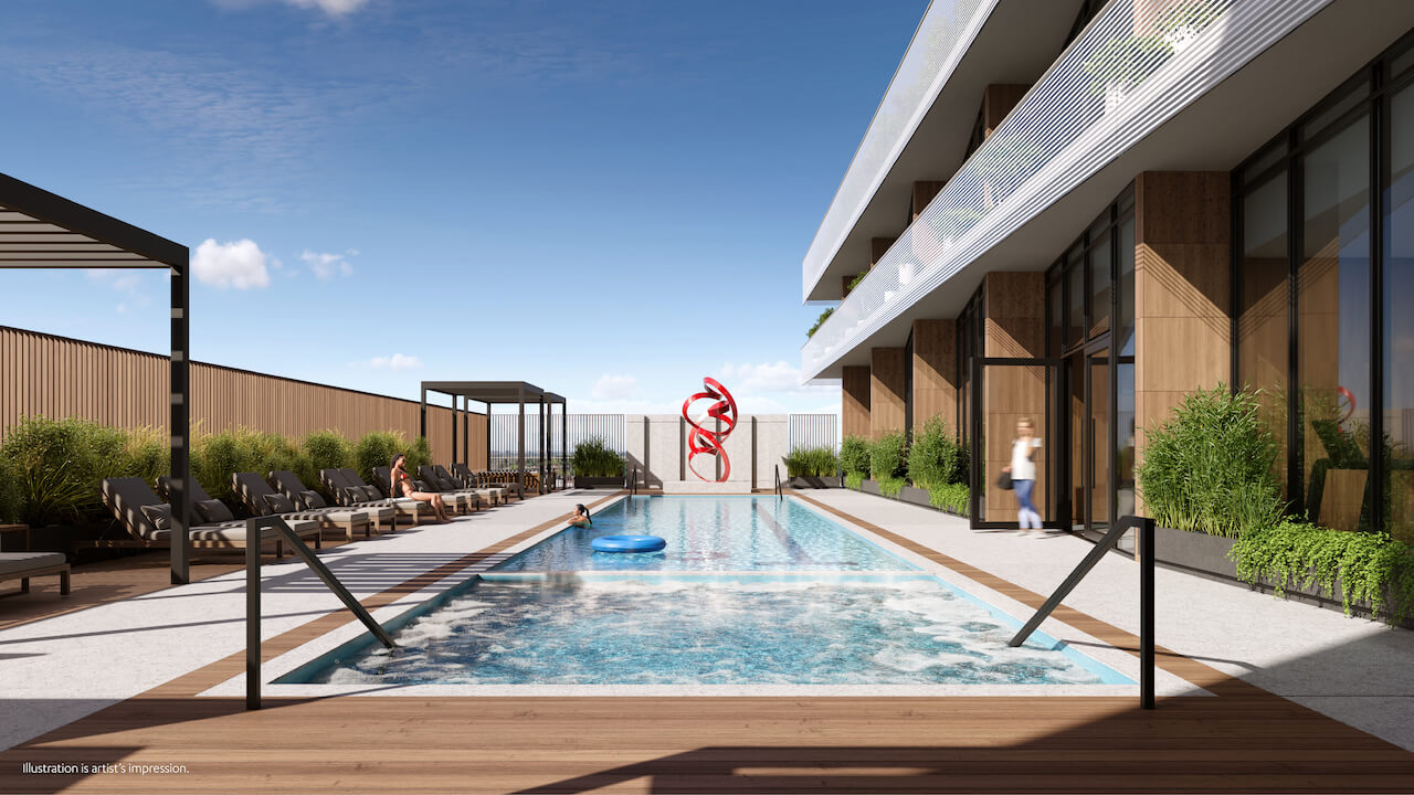 Rendering of M6 Condos pool