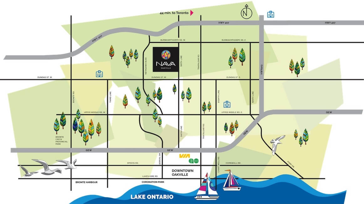 Map of NAVA Oakville