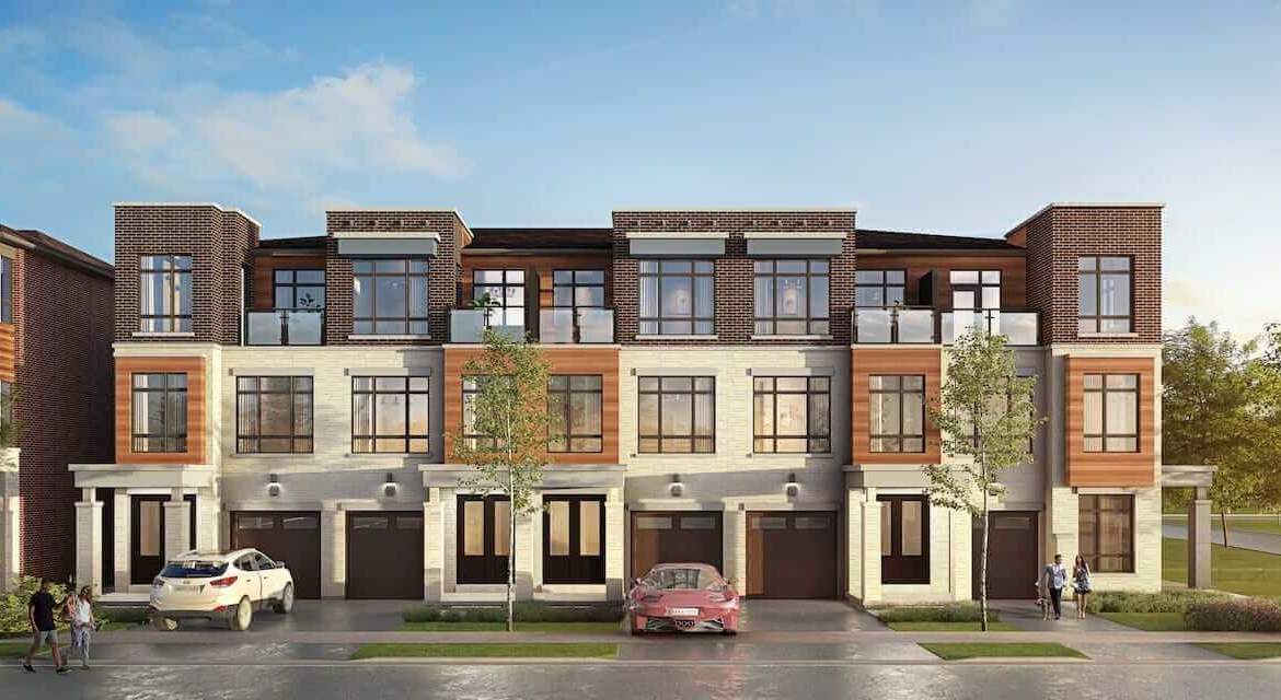 Rendering of NAVA Oakville freehold towns block 4 elevation b
