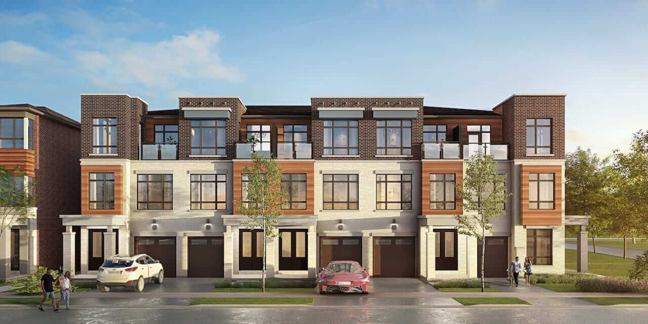 Rendering of NAVA Oakville freehold towns block 4 elevation b