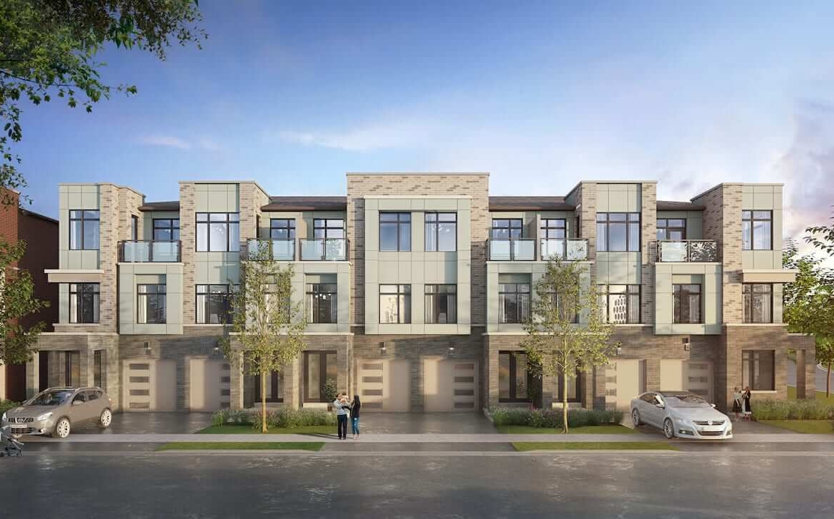 Rendering of NAVA Oakville freehold towns block 8 elevation c