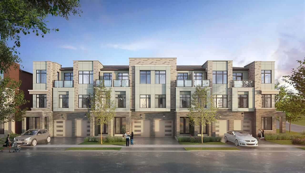 Rendering of NAVA Oakville freehold towns block 8 elevation c