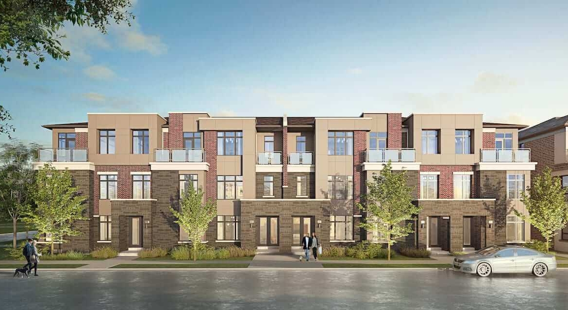Rendering of NAVA Oakville freehold towns block 17 elevation c