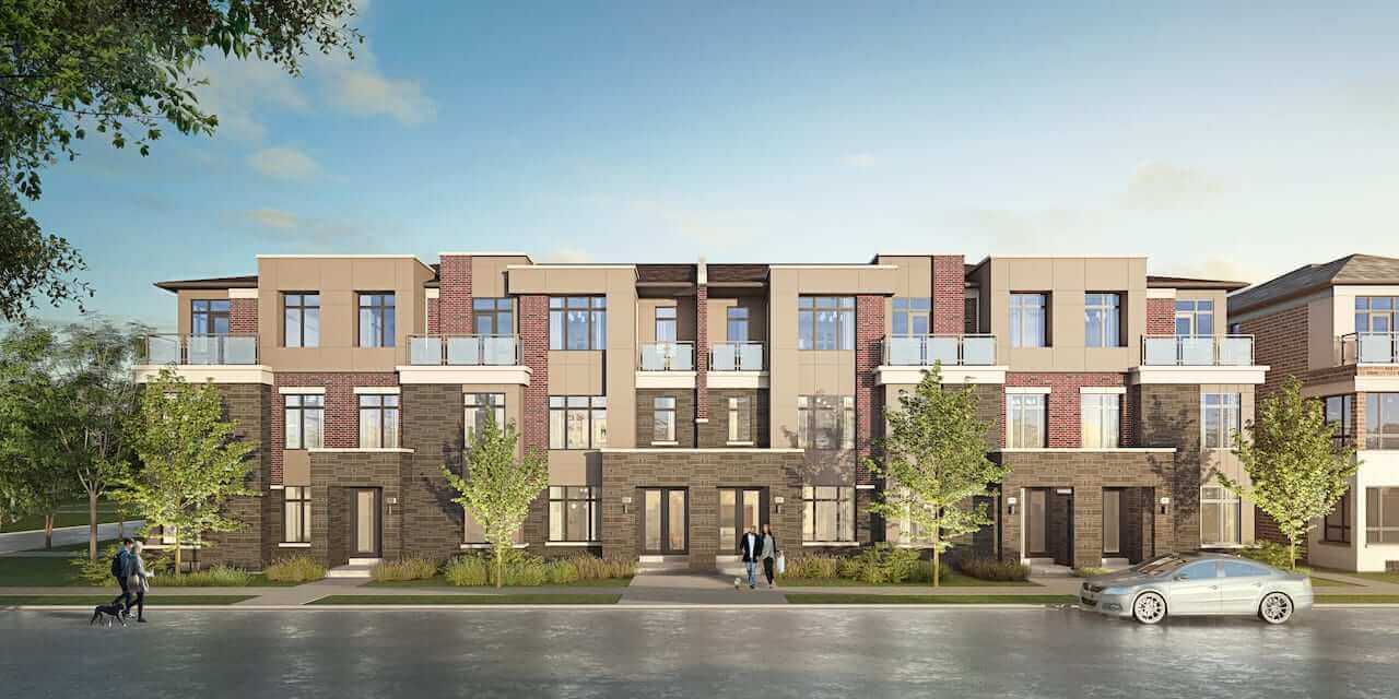 Rendering of NAVA Oakville freehold towns block 17 elevation c
