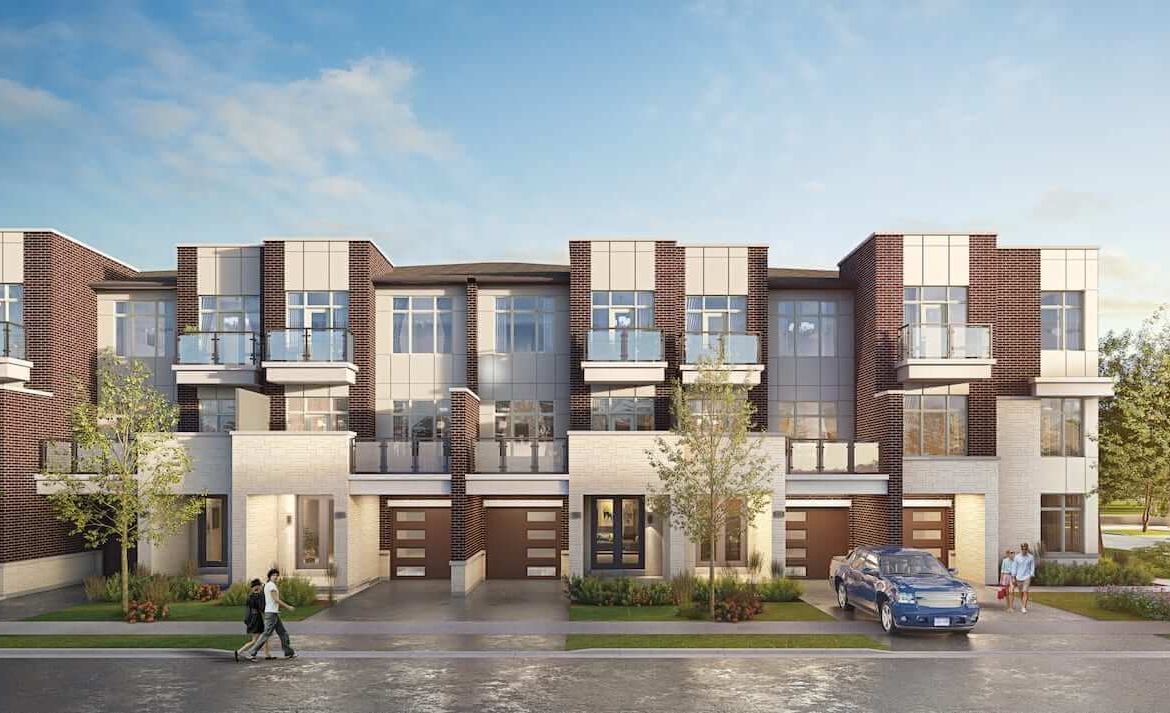 Rendering of NAVA Oakville freehold towns block 12 elevation c