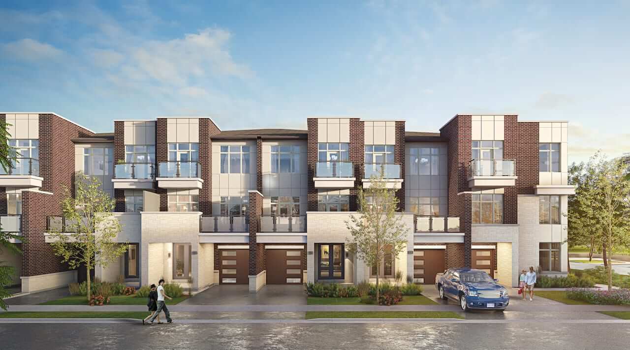 Rendering of NAVA Oakville freehold towns block 12 elevation c