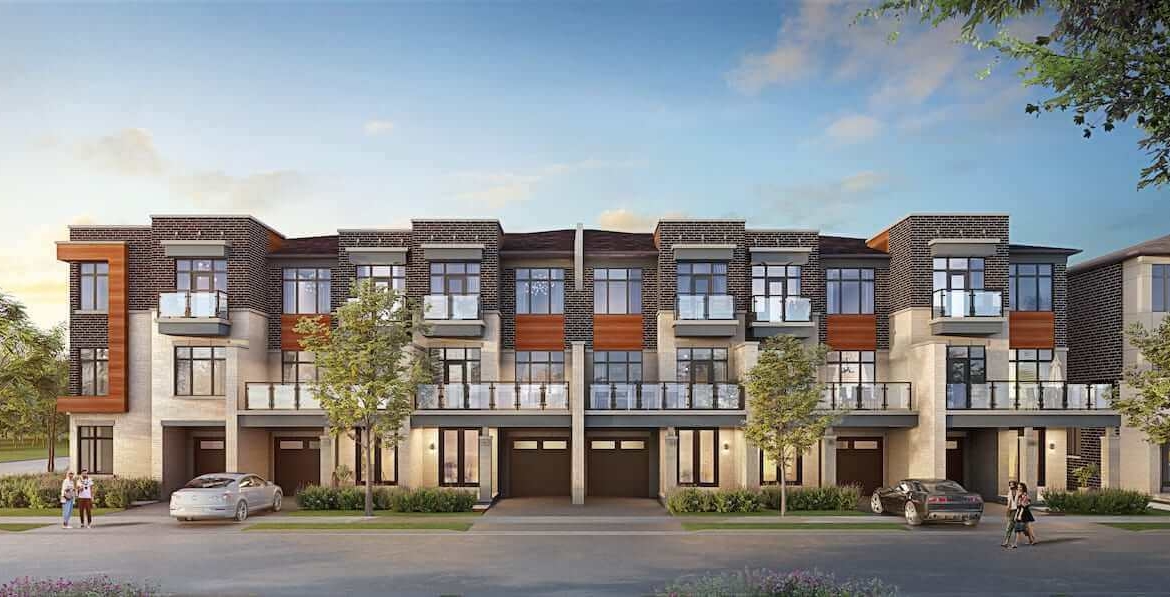 Rendering of NAVA Oakville freehold towns block 9 elevation b
