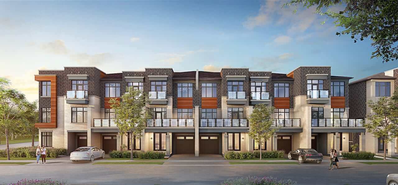 Rendering of NAVA Oakville freehold towns block 9 elevation b