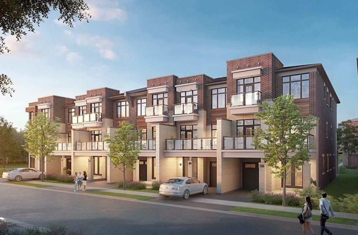 Rendering of NAVA Oakville freehold towns block 9 elevation b