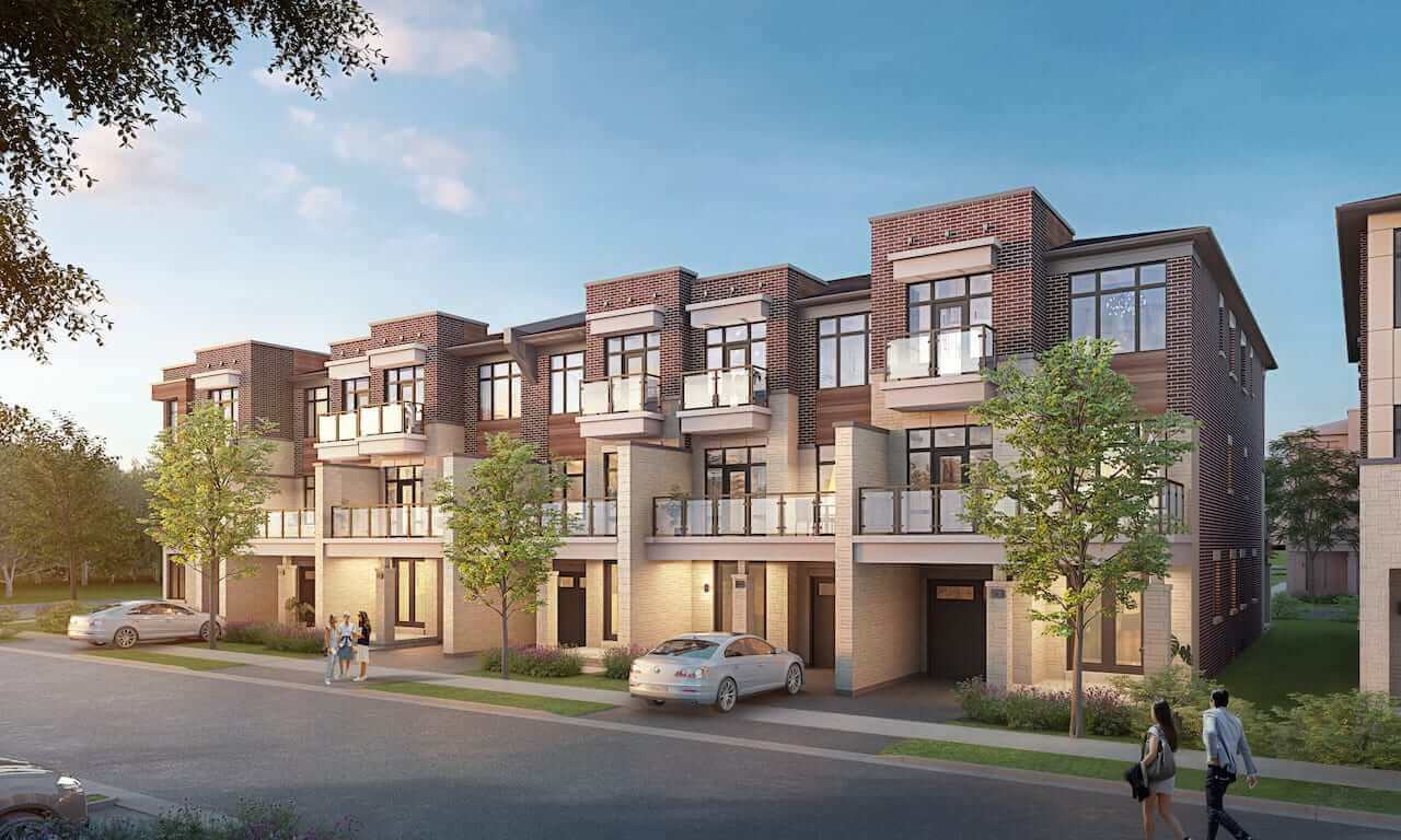 Rendering of NAVA Oakville freehold towns block 9 elevation b