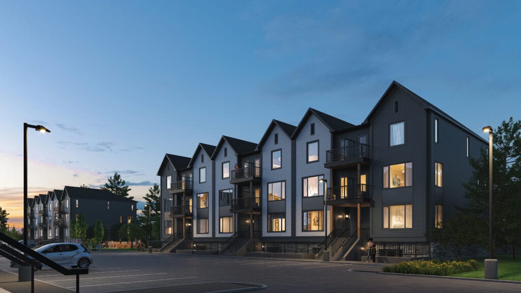 Rendering of Marquis Modern Towns exterior night