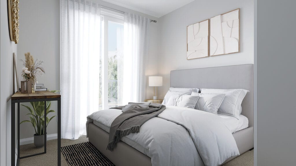 Rendering of Marquis Modern Towns suite interior bedroom