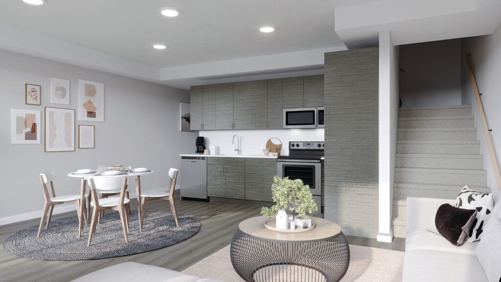 Rendering of Marquis Modern Towns suite interior kitchen