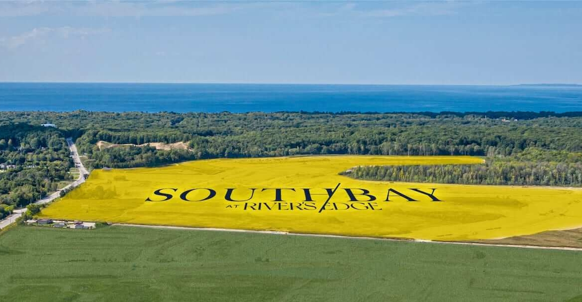 Southbay at River's Edge site location aerial view in Wasaga Beach