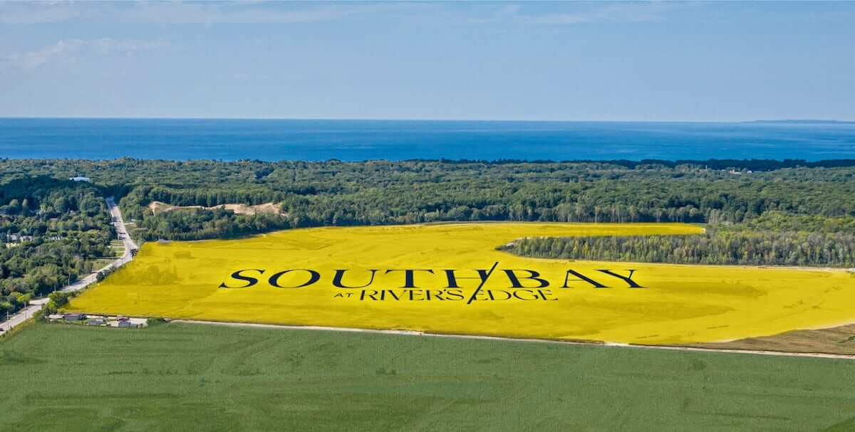 Southbay at River's Edge site location aerial view in Wasaga Beach