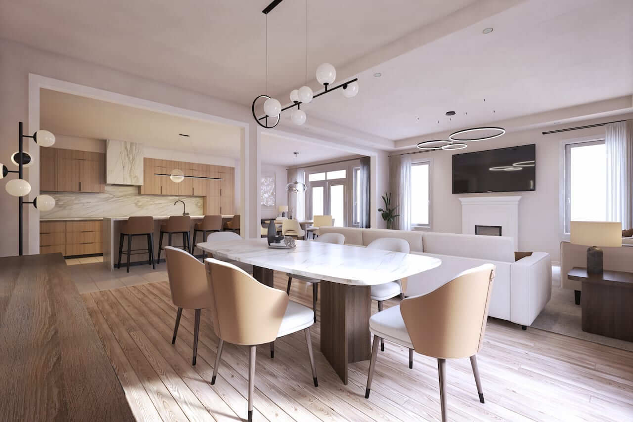 Rendering of Palmetto Homes interior dining room