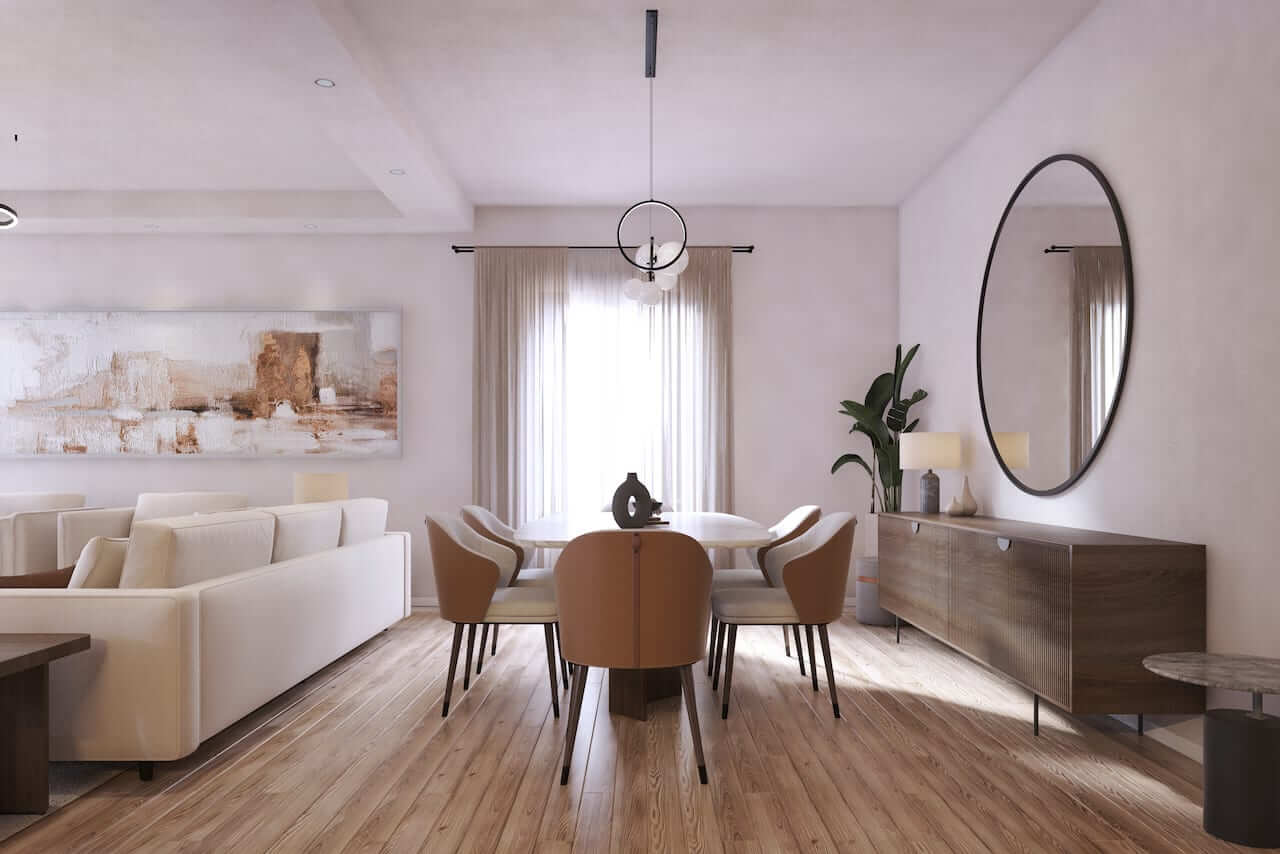 Rendering of Palmetto Homes interior dining space