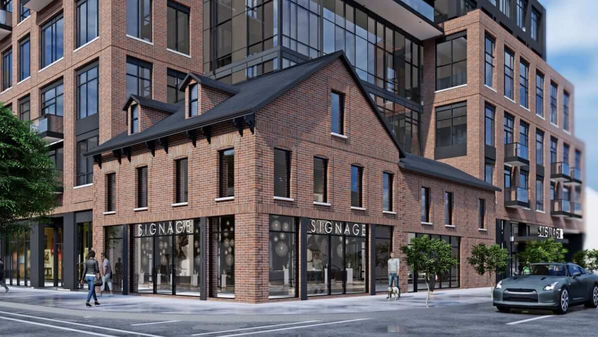 Rendering of Reside on Richmond streetscape