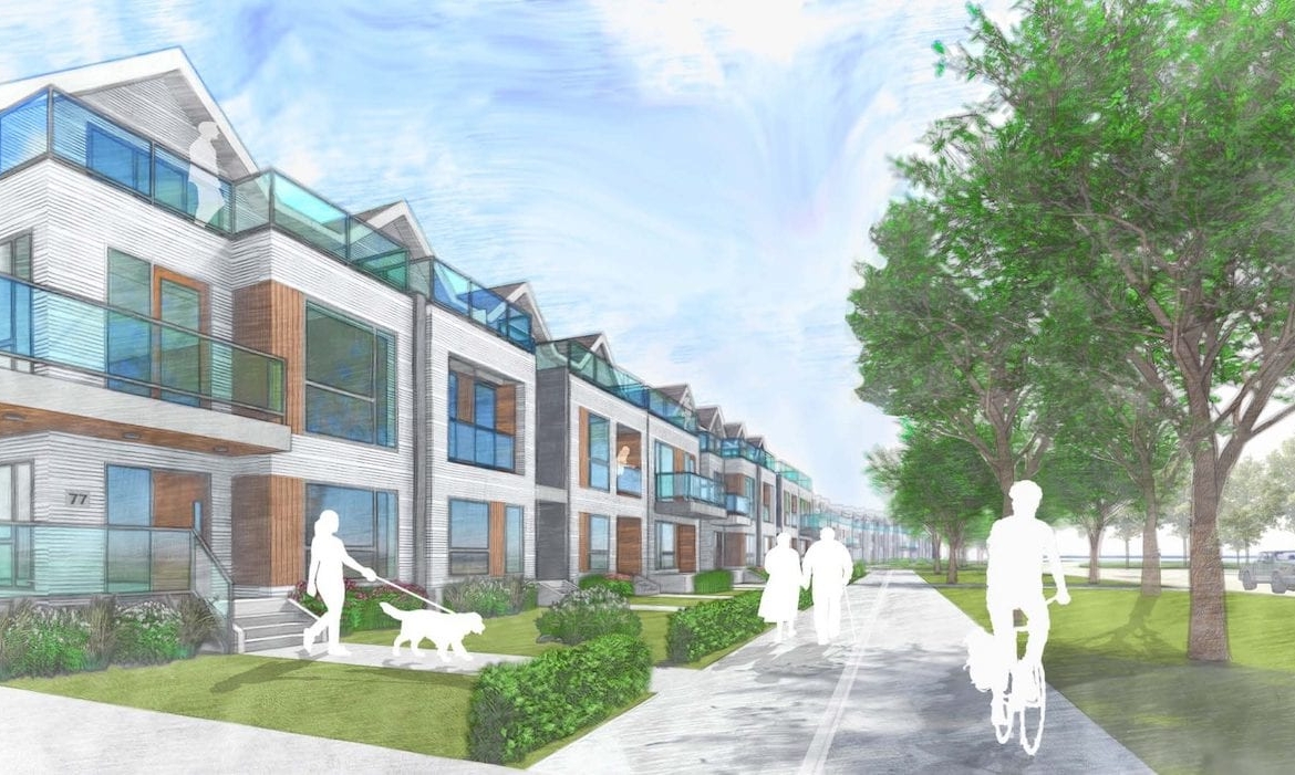 Exterior rendering of Sunshine Harbour towns