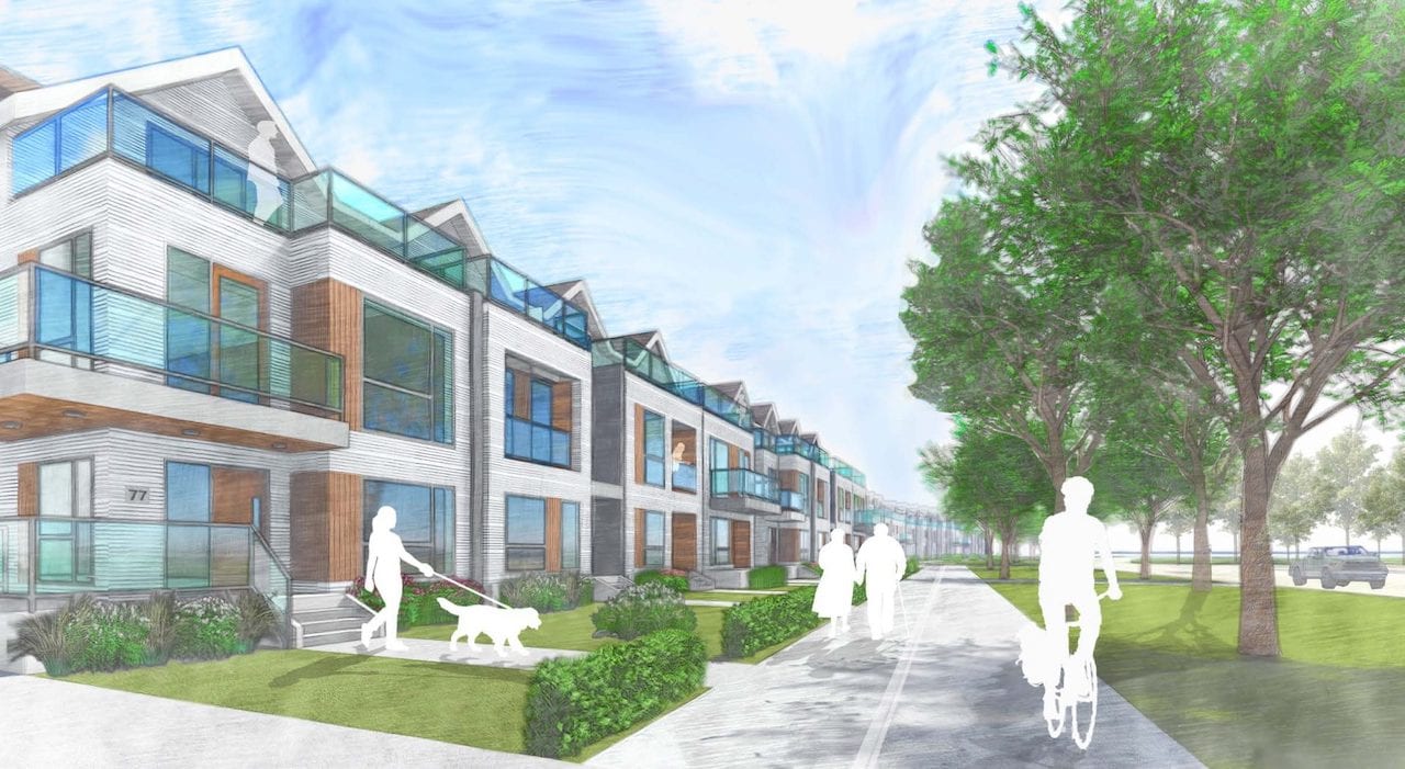 Exterior rendering of Sunshine Harbour towns