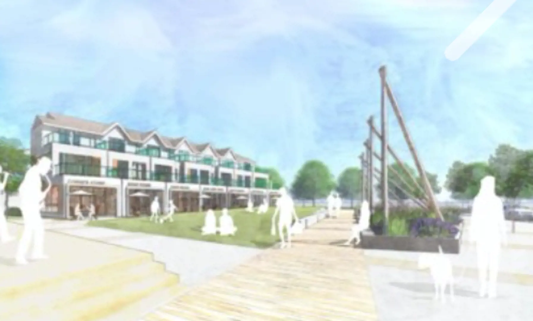 Exterior rendering of Sunshine Harbour townhouses