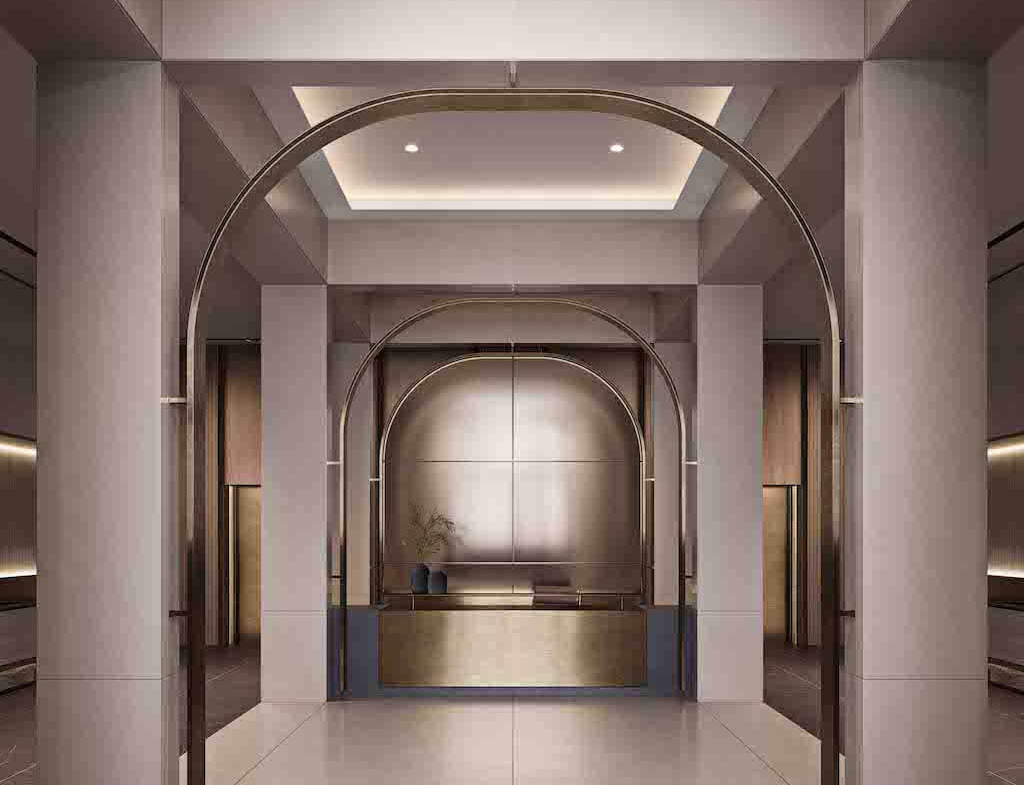Rendering of Arcadia District Condos building C lobby