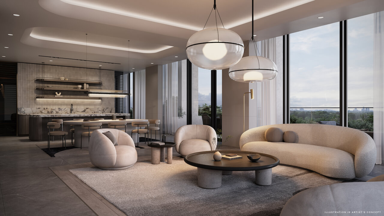 Rendering of Arcadia District Condos party room