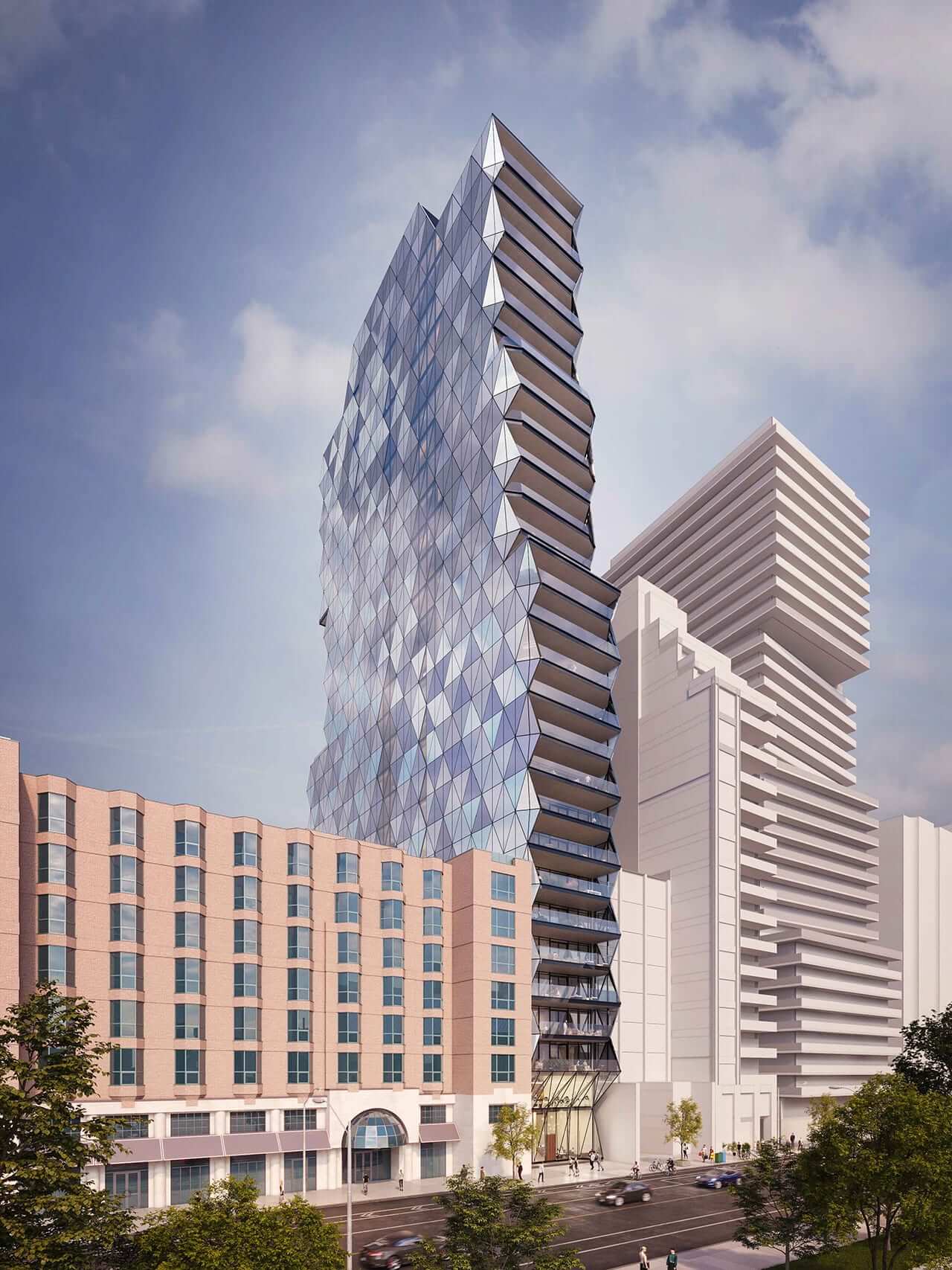 Rendering of 210 Bloor West Condos side view exterior