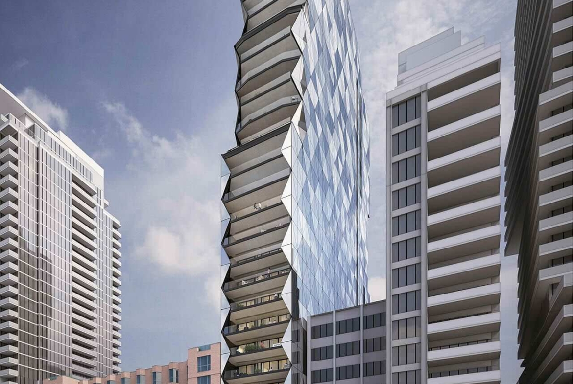 Rendering of 210 Bloor West Condos full view exterior