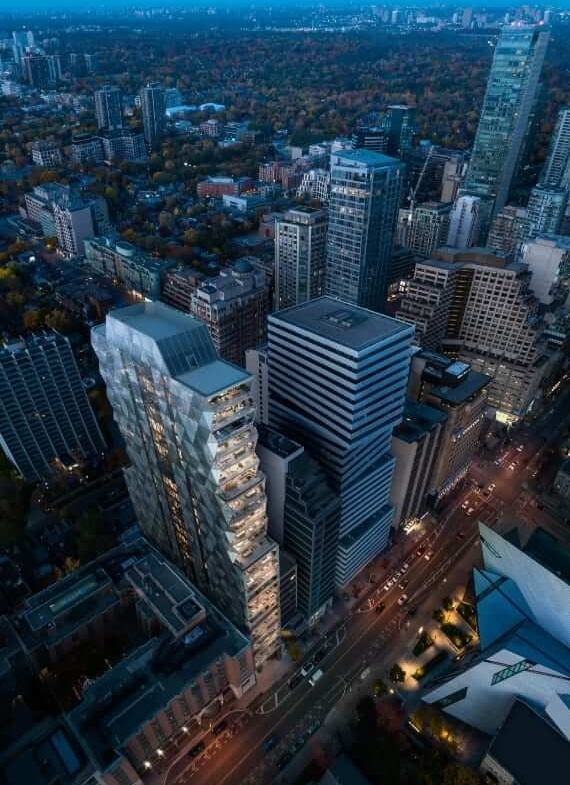 Rendering of 210 Bloor West Condos birds eye view
