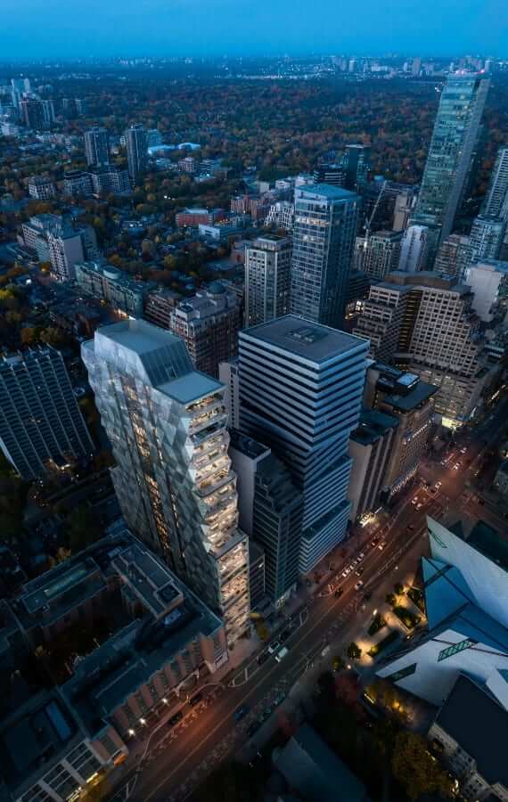 Rendering of 210 Bloor West Condos birds eye view
