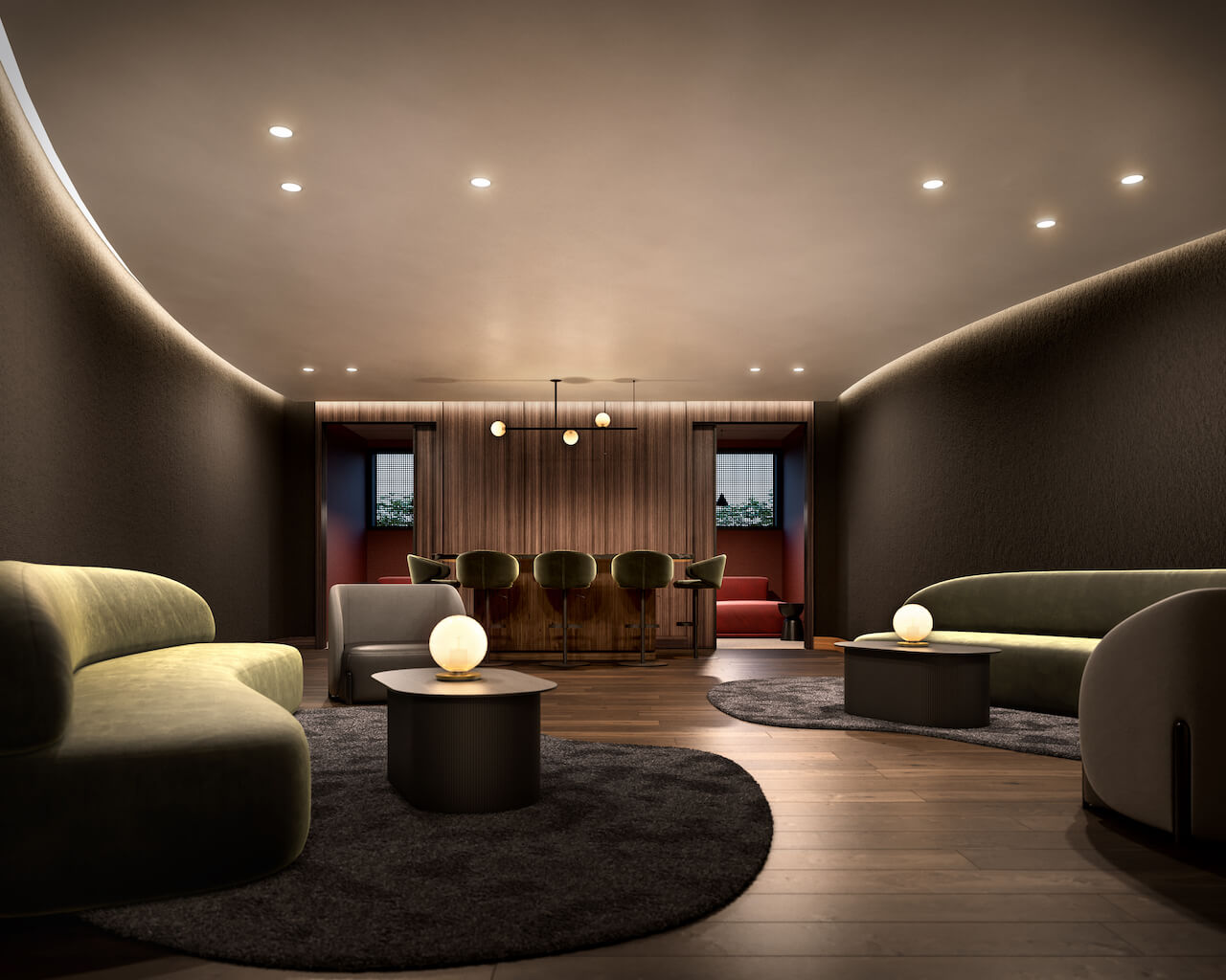 Rendering of BLVD Q condos event space