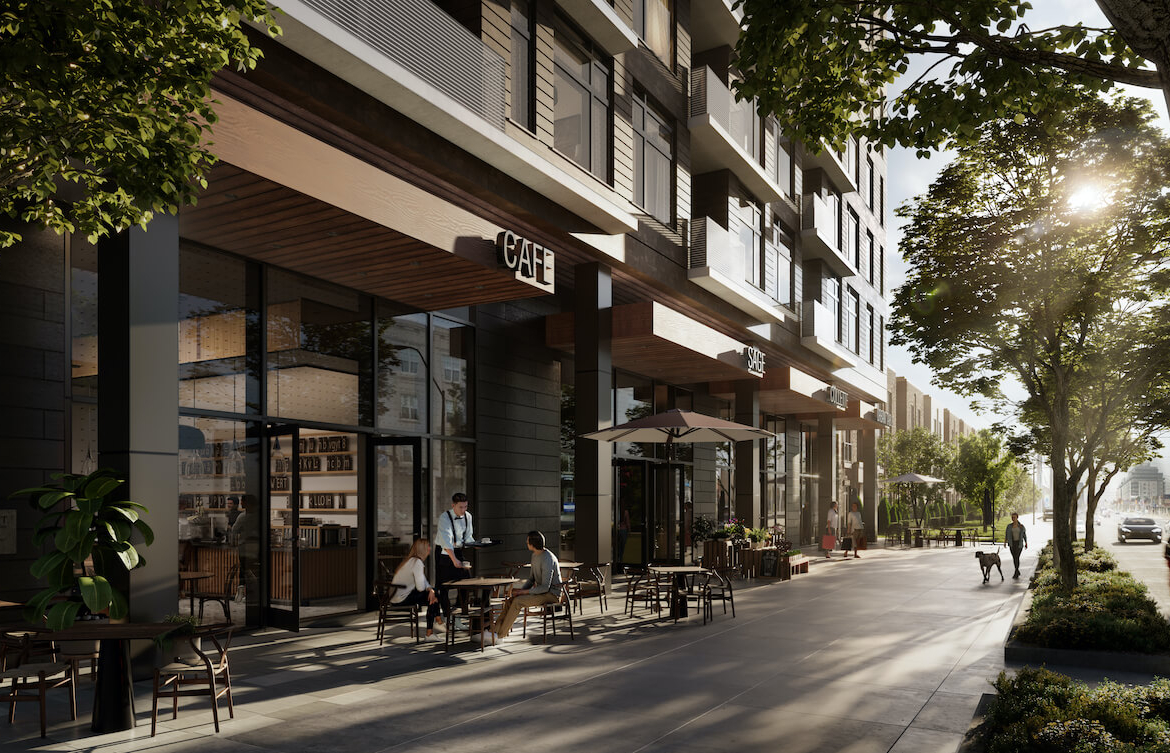 Rendering of BLVD Q exterior streetview