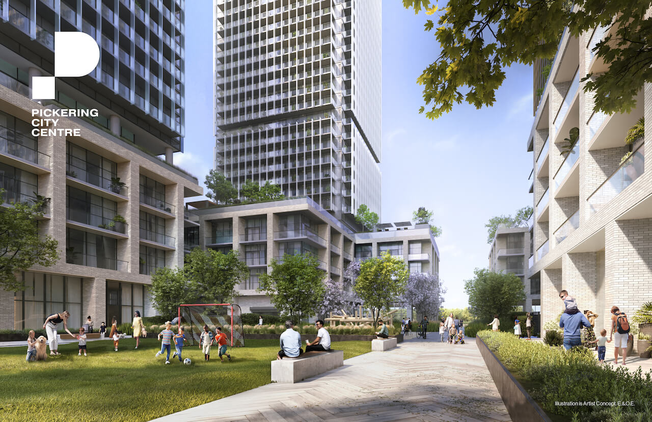 Rendering of Pickering City Centre Condos courtyard