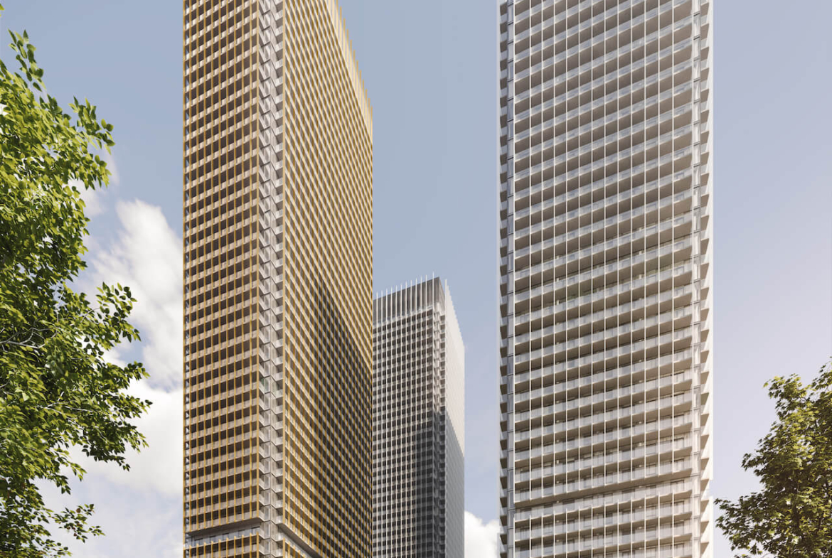 Rendering of Pickering City Centre Condos exterior full view