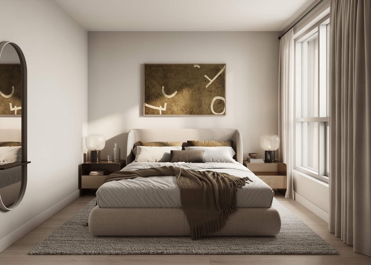 Rendering of ClockWork 3 suite Bedroom interior